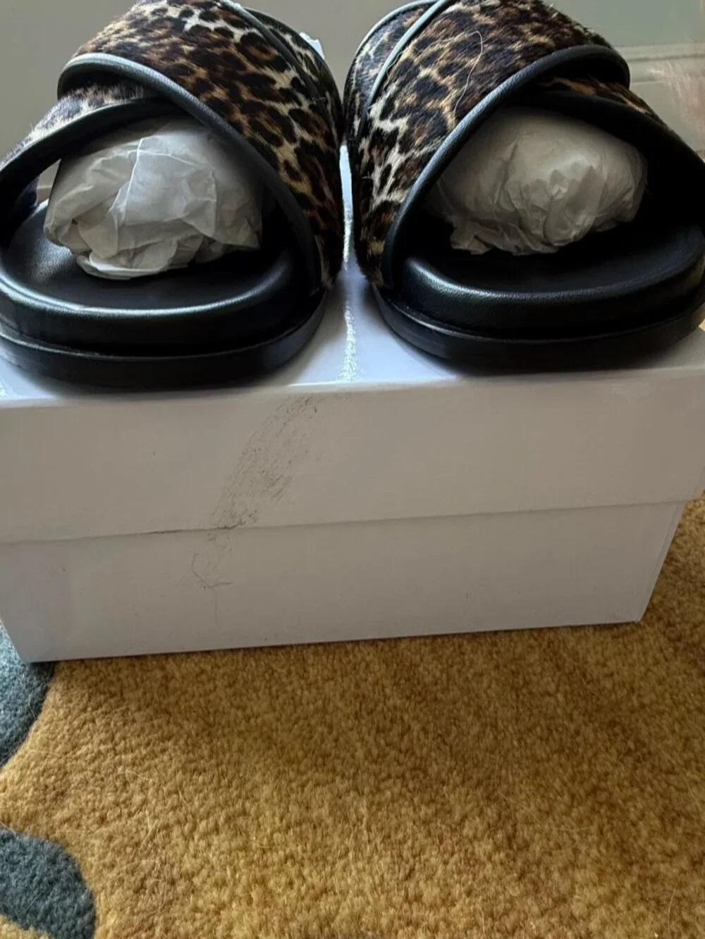 Anine Bing Leopard (pony hair) Slides